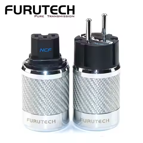 Furutech FI-E50 FI-50M NCF nanocrystals EU/US Power covered tube connector Coupling Power plug 15A/2