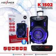 Speaker Aktif Portable Bluetooth Advance K1502 15Inch + Mic Wireless