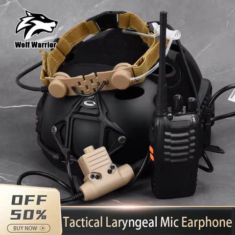 Tactical Laryngeal Throat Mic Eaphone Headset Microphone Walkie Earpiece Radio U94 PTT For Kenwood B