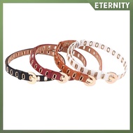 ETERNITY New Grunge Women Belt Adjustable Hole Grunge Punk Belts For Women Alloy Pin Bule PU Leather