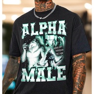 Alpha Male Ironic Shirt With Wolf Graphic, Ironic Alpha Male Unicorn Rainbow, Funny Unisex