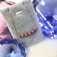 Italy coral necklace 10K gold necklace bar