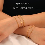 KAMASSI Beli 1 Percuma 4 Gelang Bracelet Gaya Ringkas Wanita Keluli tahan karat Hipoalergenik B0555