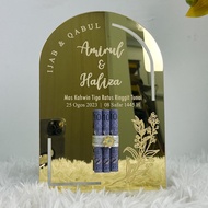 STANDEE PLAT HANTARAN MAS KAHWIN IJAB QABUL- ACRYLIC STANDEE ( CORAK FLORAL )