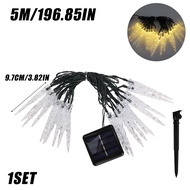5M 20LED Solar Powered Icicle Light String Christmas Simulation LED Icicle Light Xmas Tree Ornament