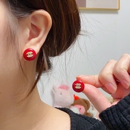 Red Festive Diamond Earrings Earrings Sterling Silver Pin Earrings SAOR