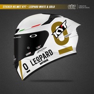 Sticker Helmet KYT Leopard Set White Gold