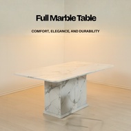 Marble Dining Table Only (150CM, 180CM, 210CM) CHESTERFIELD LEG/FULL MARBLE/WOODEN LEG