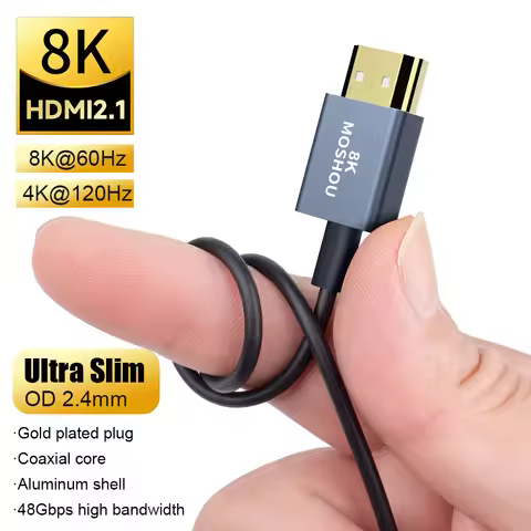 MOSHOU HDMI 2.1 Coaxial Flexible HDMI to HDMI Cable 48Gbps eARC HDR 8K 60Hz 4K 120Hz for TV Box PS5 