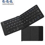 JOMAA Foldable Bluetooth Keyboard 3.0 Ultra Slim Folding Mini Rechargeable Keyboard for iPad Android Mac OS Laptop Tablet