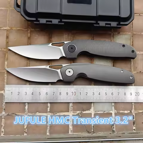 JUFULE New HMC Transient 3.2" Flipper Titanium 154CM Steel Ceramic Bearing Pocket EDC Tool Camping H
