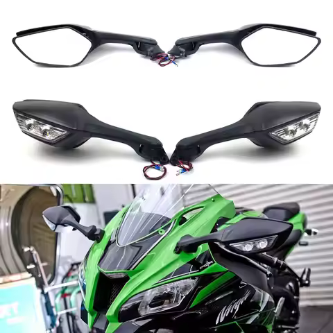 Motorcycle LED Rearview Mirrors LED Lights Side Mirror For Ninja ZX 10R ZX-10R 2011-2020 NINJA H2 20
