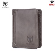 BULLCAPTAIN RFIDกระเป๋าใส่บัตรหนังกันขโมยสำหรับผู้ชาย