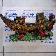 Aquarium Decoration Ship Ornament Decoration size M