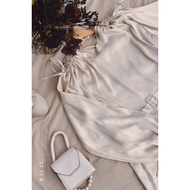Leonara Dress in Champagne/Muslimah Dress Ironless baju tunang BRIDESMAID