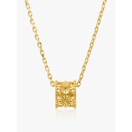 916 Gold Barrel Clover Necklace