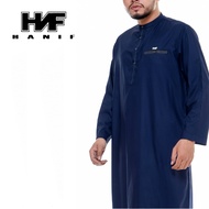 [ KHALID ] Gamis Jubah Pria Formal Lengan Panjang List Exclusif  - Jubah Gamis Pria Terbaru Khalid S