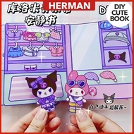 Diy Sticker Quiet Book Doudou Book Educational Kuromi Homemade Book Melody Quiet Book Children Girls