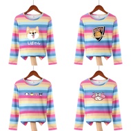 kids henley t-shirt Tipis Neutral Baju T-Shirt Remaja lelaki Budak perempuan Leher Bulat Kartun Chib