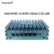 Built-in Fan Soft Router Intel N100 / N200 / i3-N305 with 6 x i226-V LAN 2.5G Firewall Server DDR4 N