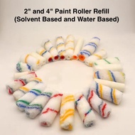 2" and 4" Paint Roller Refill & Roller Handle Solvent Based and Water Based