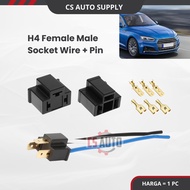 H4 Female Male Connector 3 Pin Car Electrical Wire Male Female Connectors H4 Lamp Motorcycle Headlig