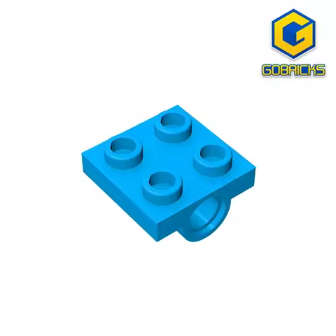 Gobricks GDS-848 Plate, Modified 2 x 2 with Pin Hole - Full Cross Support Underneath compatible with