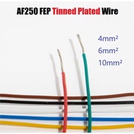 AF250 FEP Tinned Plated Wire 4mm²  6mm²  10mm² High Temperature DIY FEP Electronic Signal Copper Cab