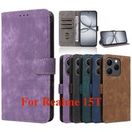 Realme15T CasIng For Realme 15T 15 T5G 2025 Flip Leather Phone Case Shockproof Protection Cases Card