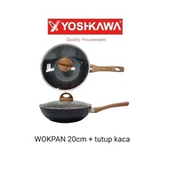 Minowa Wok Pan Cekung Fry Pan Seri Md Marble Minowa Paket Berikut