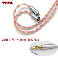 FAAEAL Earphone Cable 3.5mm/2.5mm/4.4mm Replacement Earbuds Wire 2Pin 0.78mm/MMCX Connector Upgrade Headphone Line 4Core High Purity Copper Audio Cable For BLON BL03 Moondrop Aria KATO Chu2 KZ TRN Shure UE900s SE535 SE846 SE215 TFZ Earphones Accessories