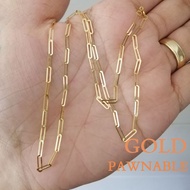 18k gold pawnable saudi gold 100% Original Choker Necklace for Women gift Paperclip chain necklace  hypoallergenic non tarnish dangling