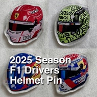 F1 Helmet Pin Formula 1 Pin Acrylic Drivers Pin - Leclerc, Sainz, Norris, Verstappen, Hamilton, etc.