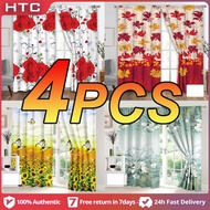 4PCS Curtain For Window FLower Design 100x210cm Window Curtain Door Curtain