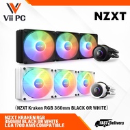 (NEW VERSION) NZXT Kraken RGB 360mm AIO RGB CPU Liquid Cooler LCD Display 3 x F120 RGB Core Fans Radiator Fans Black or White LGA 1700 / AM5 Compatible