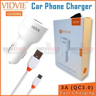 Vidvie CC509Q Car Charger 3A Fast Charging with Qualcomm 3.0 Quickcharge (Type-C Cable Included)