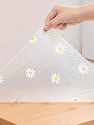1/3 Roll Daisy Design Waterproof Cabinet Shelf Liner - Easy To Clean Plastic Mat, Waterproof, Oil-Pr