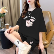 Blue Lanyu Women's Short-Sleeved Suit Women Summer Girls Fresh Light Luxury Shorts Two-Piece Chinese