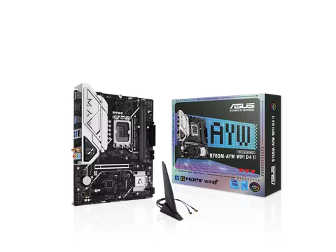ASUS B760M-AYW WIFI D4 II Intel B760 (LGA 1700) microATX mATX motherboard, PCIe 5.0 x16 Support, two