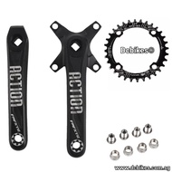 32T/34T Square Tapered MTB Single Speed Black Crank