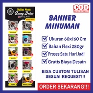 Banner Bener Spanduk Sepanduk Backdrop Plang Usaha List Daftar Menu Minum Minuman Aneka Varian Rasa
