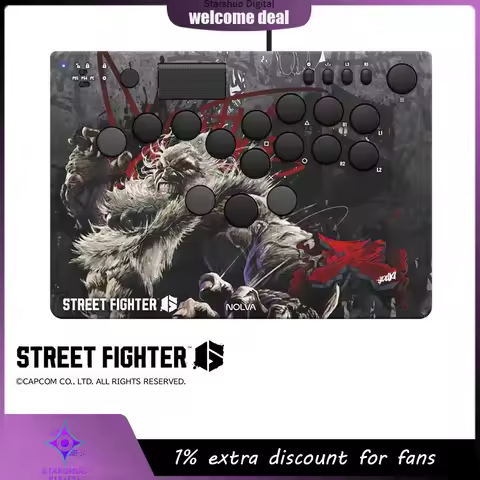 HORI NOLVA Street Fighter 6 Limited Edition Mechanical Full-Button Arcade Controller Hitbox For PS5 