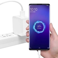 雷克士適用vivos6充電器頭18W瓦雙引擎閃充vivo s6數據線type-c接口插頭快充充電頭龍樂認證s6充電線