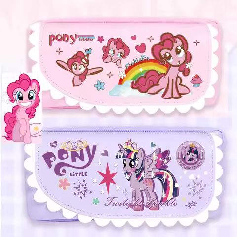 My Little Pony Cute Pen Bag Large Capacity Double Layer Pencil Case Student Stationery Box birthday