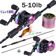 Sougayilang Fishing Rod And Reel Set Fishing Rod With Colorful Reel And Line Lure Fishing Gear (5.9f