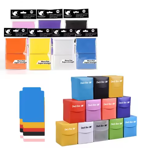 Cards Deck Box for Baseball MTG TCG Trading Card with 1pc Divider and 100PCS 66x91mm Matte Standard