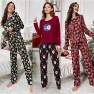 Autumn and Winter Models of Christmas Pajamas Homewear Set of Women's Milk Silk Printing Fabric Long