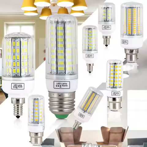 Hot LED Lamp Bulb E14 E27 B22 E12 Light Bulbs 24 30 42 64 80 89 108 136 165leds 5730 SMD Ampoule Bom