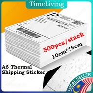 500pcs Thermal Sticker A6 Paper Roll Fold Stack Airway Bill Sticker Thermal Label AWB Consignment Note 订单打印纸 TS01C