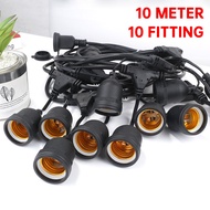 Fitting Lampu Gantung Outdoor 10 Meter 20 Fiting / Waterproof / 10 Meter 10 Fitting LAMPU GANTUNG CA